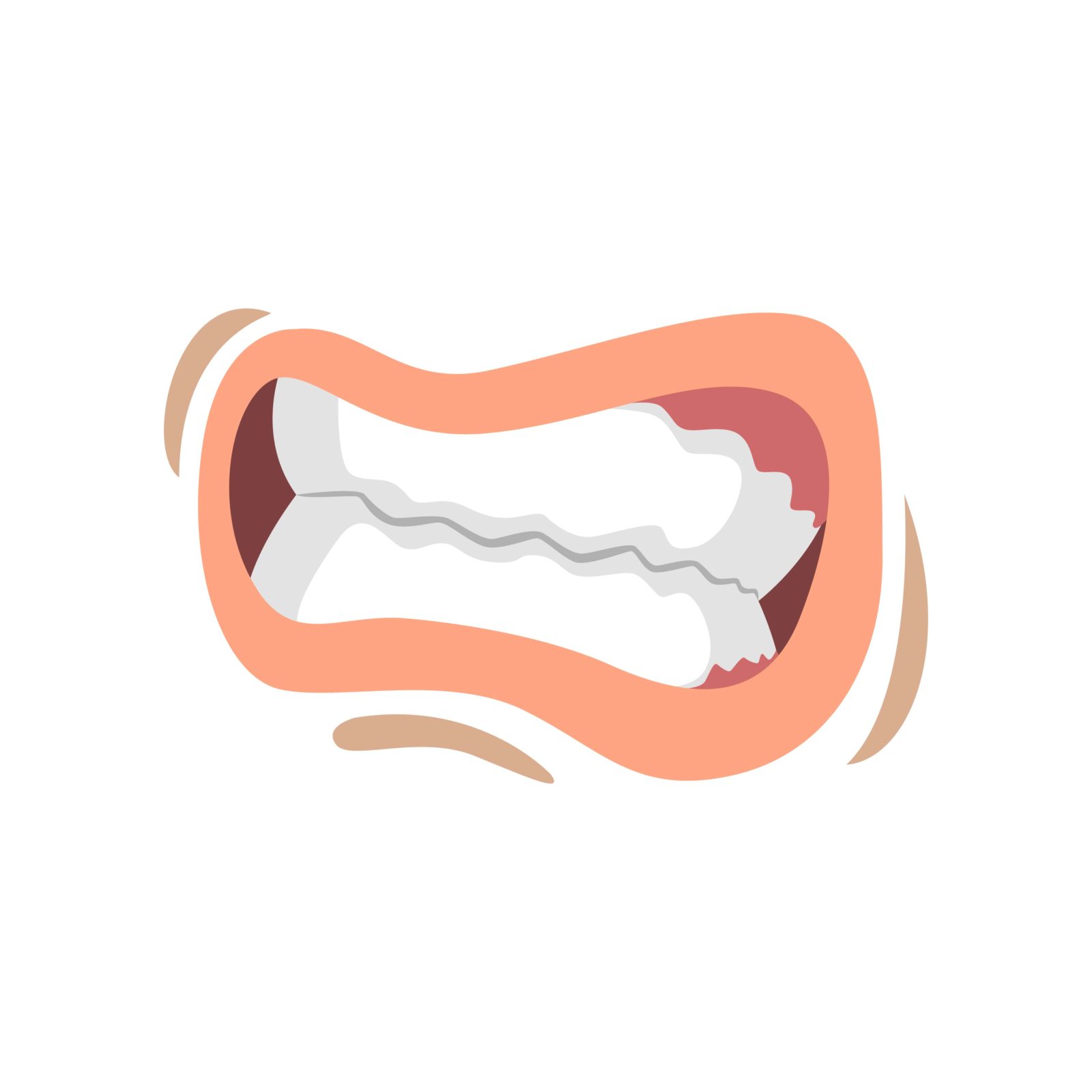 cartoon of teeth being clenched together
